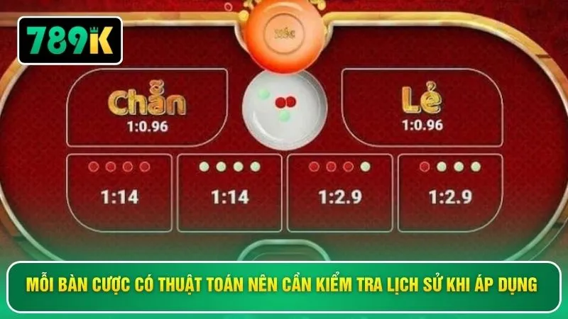 Mỗi bàn cược có thuật toán nên cần kiểm tra lịch sử khi áp dụng
